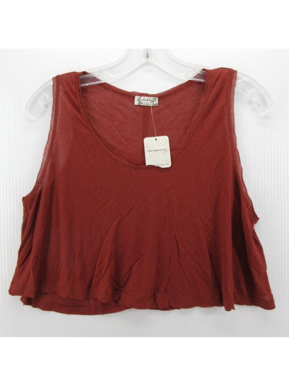 Free People Top Medium Intimately Tank Blouse Crop Scoop Neck NEW